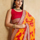 Ai Fashion Yellow Georgette Bandhani Print Party Wear Saree