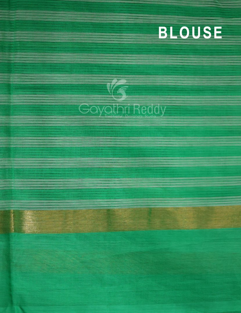 Light Green Colour With Checks Pure Mangalgiri Cotton Saree By Gayathri Reddy Designer Studio | Swadesiicart