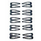 Black Hair Clips - Pack of 20 Tic Tac Everyday Wear Glossy Black Metal
