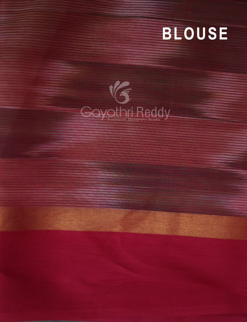 Dual Shades of Mustard And Pink Mangalagiri Ikkat Cotton Saree By Gayathri Reddy Designer Studio | Swadesiicart