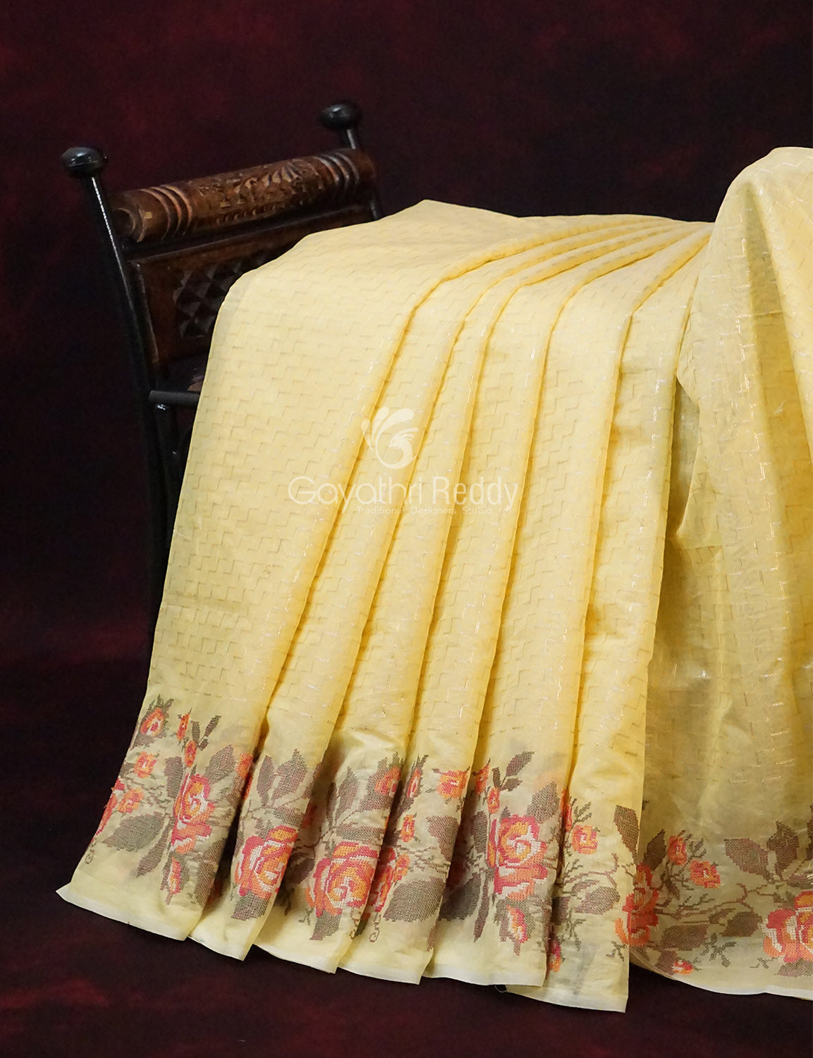 Shades of Sky Blue Chanderi Saree for Regular/Office Wear By Gayathri Reddy Designer Studio | Swadesiicart