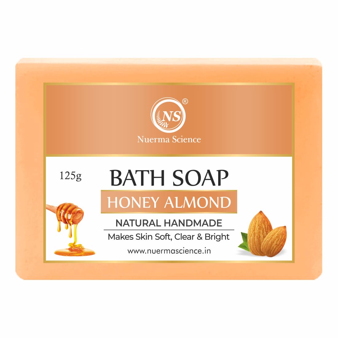 Nuerma Science Honey Almond Bath Soap | Nourishes & Softens Skin | Swadesiicart