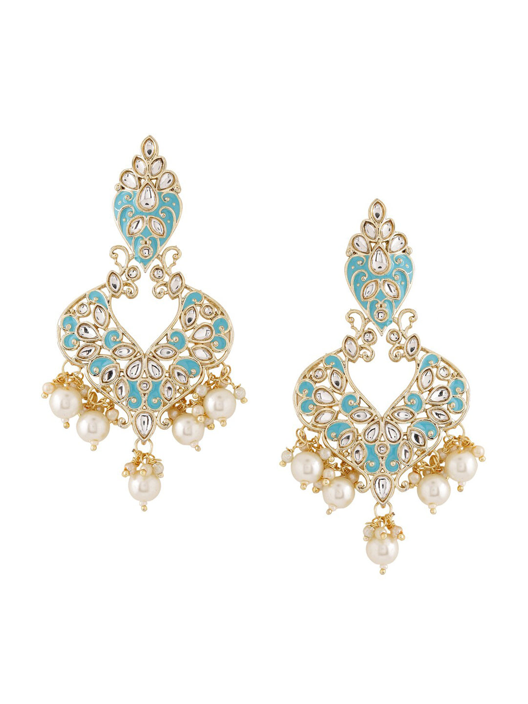 Shoshaa Turquoise Blue Contemporary Drop Earrings For Women - Swadesiicart