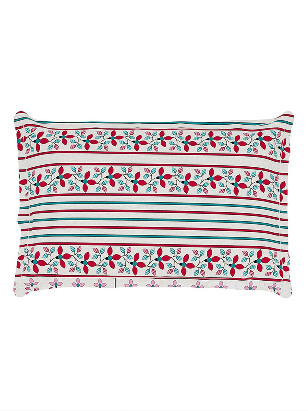 Story@home Grey & Pink Ethnic Motifs 180 TC Bedsheet with Pillow Cover - Swadesiicart