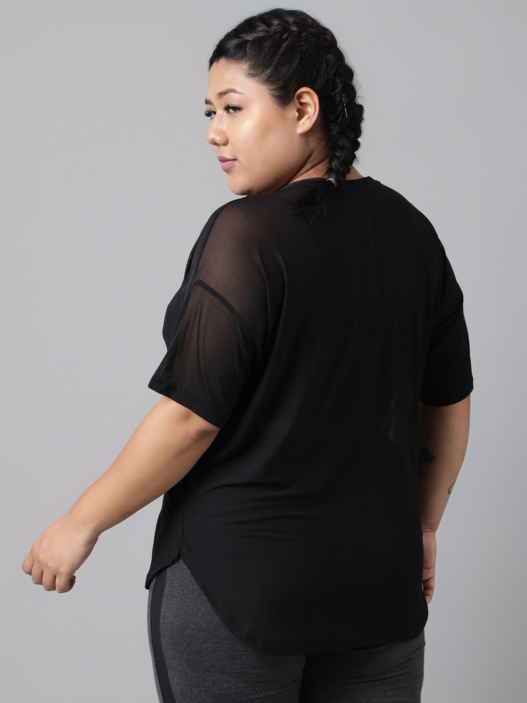 MKH Plus Size Typography Printed Dri-FIT Sports T-shirt - Swadesiicart