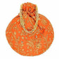 Ethnic Clutch Silk Potli Batwa Pouch Bag with Metal Bead work Gift - Swadesiicart