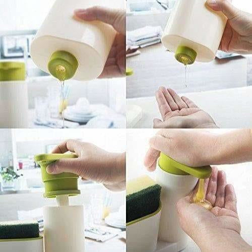 Self Sink Drainer Dishwasher Sanitize Liquid Dispenser and Sponge Holder - Swadesiicart