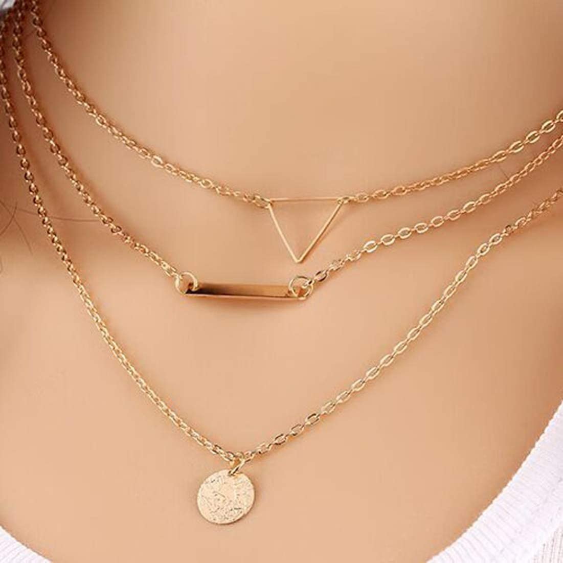 Gold-Toned Alloy Set Of 2 Multi Layer Designer Necklace - The Pari | Swadesiicart