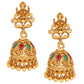 Aadita Gold-Toned Red & Green Stone-Studded Temple Jewelry Set - Swadesiicart