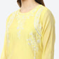 Biba Women Yellow Ethnic Motifs Embroidered Chikankari Kurta | Swadesiicart