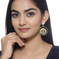 Shoshaa Green Peacock Shaped Drop Earrings | Swadesiicart