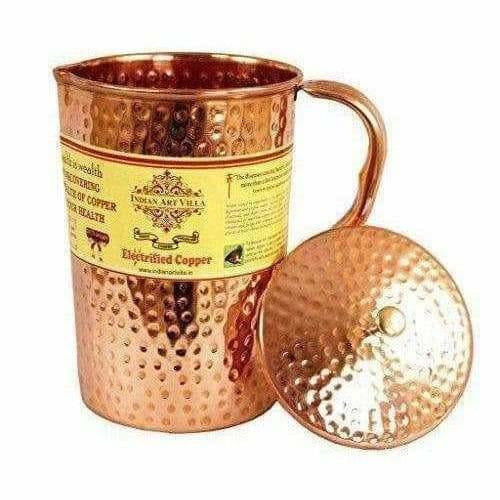 Copper Pitcher with 2 Glasses - Swadesiicart