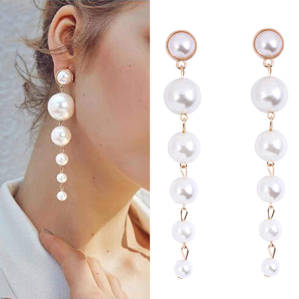 Gold-Polished Alloy Pearl Droplets Earrings - The Pari - Swadesiicart