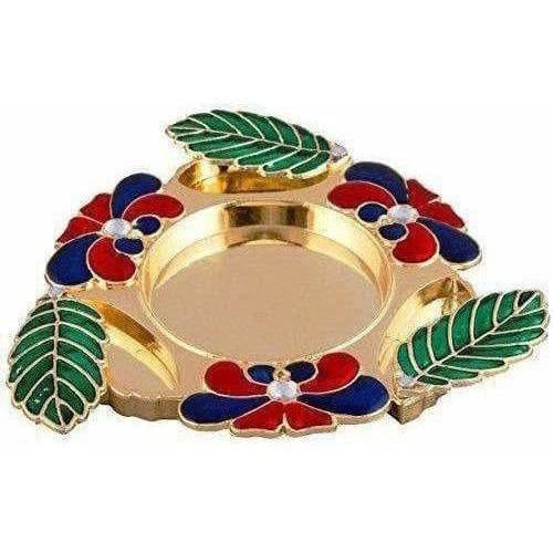 Golden - Haldi Kumkum Holder Tilak Thali Golden | Swadesiicart