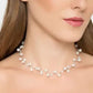 Silver-Toned Alloy Denty Look Pearl Necklace - The Pari | Swadesiicart