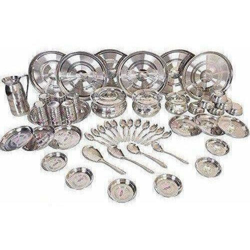 Stainless Steel Heavy 51 Pcs Dinner Set - Swadesiicart