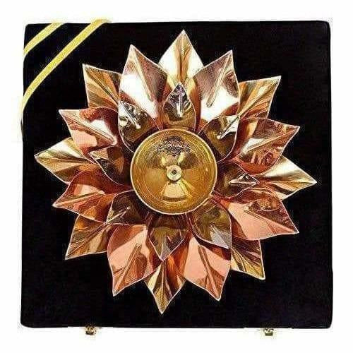 Copper Plated Lotus Design Diya - Swadesiicart