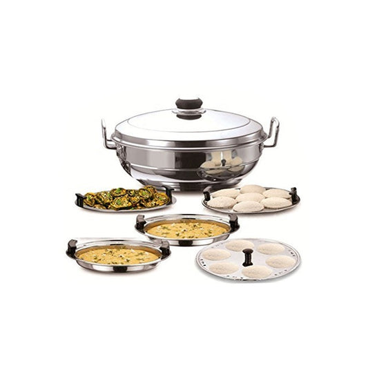 Kitchen Sandwich Bottom Multi kadai Idly Cooker Dhokla and Plate - Swadesiicart