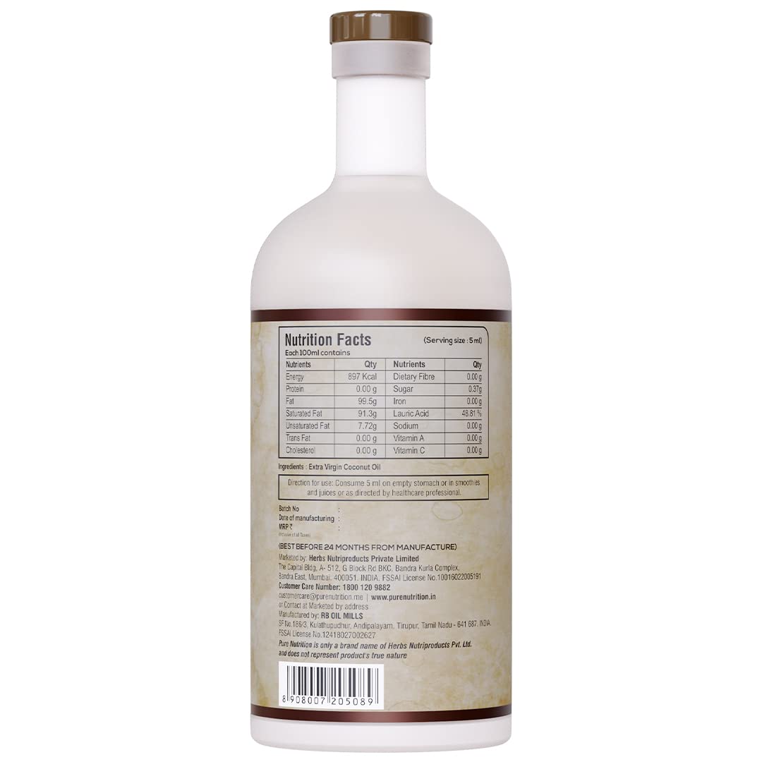 Pure Nutrition Cold Pressed Raw Virgin Coconut Oil - Swadesiicart