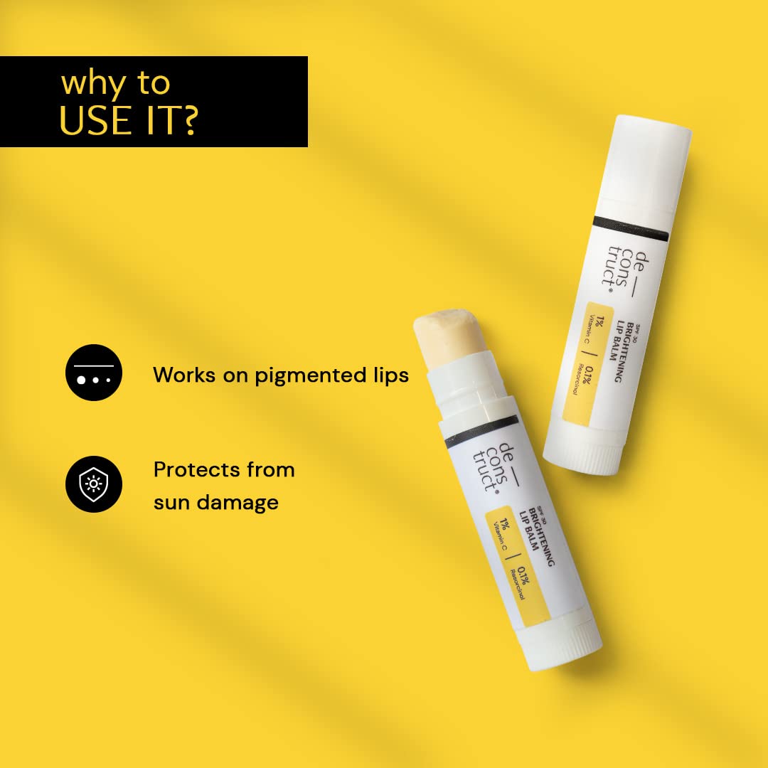 Deconstruct Brightening Lip Balm with SPF 30 - For Dark, Pigmented, Dry, Flaky Lips - Swadesiicart