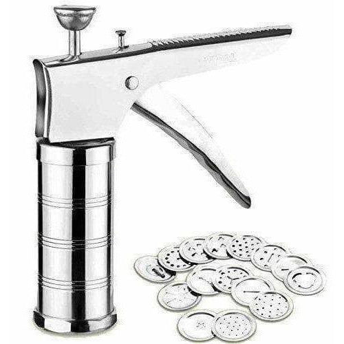 Stainless Steel Kitchen Press Maker with 12 Pieces - Swadesiicart