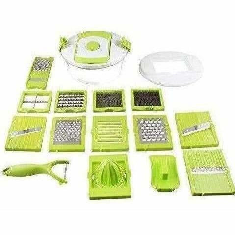 Plastic Fruit and Vegetable Cutter Set (15-Pieces) - Swadesiicart