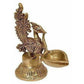 Bird Design Brass Diya Deepak Oil Lamp in Glossy Black Antique Finished Puja Item | Swadesiicart