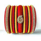 Red Grand Wedding Silk Thread Bangle Set with Jhumka Ear rings - Swadesiicart