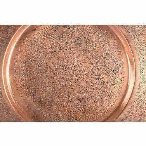 Big Size Brown Pooja Thali Pooja Work ship Plate Thali - Pooja Temple - Swadesiicart