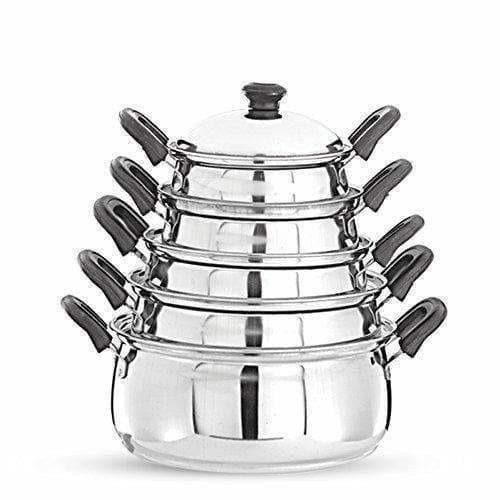Stainless Steel Cook and Serve Handi Set (5-Pieces, Silver) - Swadesiicart