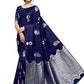 Shiv Textiles Women's Dark Blue Jacquard Art Silk Saree | Swadesiicart