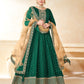 Anaita Green Embroidered Tapeta Silk Anarkali Suit