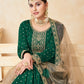 Anaita Green Embroidered Tapeta Silk Anarkali Suit