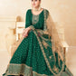 Anaita Green Embroidered Tapeta Silk Anarkali Suit