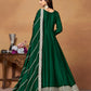 Monjolika Fashion Green Colour Art Silk Designer Anarkali Dress - Swadesiicart