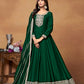 Monjolika Fashion Green Colour Art Silk Designer Anarkali Dress - Swadesiicart