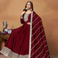 Monjolika Fashion Wine Colour Art Silk Designer Anarkali Dress - Swadesiicart