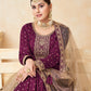 Anaita Purple Embroidered Tapeta Silk Anarkali Suit