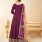 Anaita Purple Embroidered Tapeta Silk Anarkali Suit