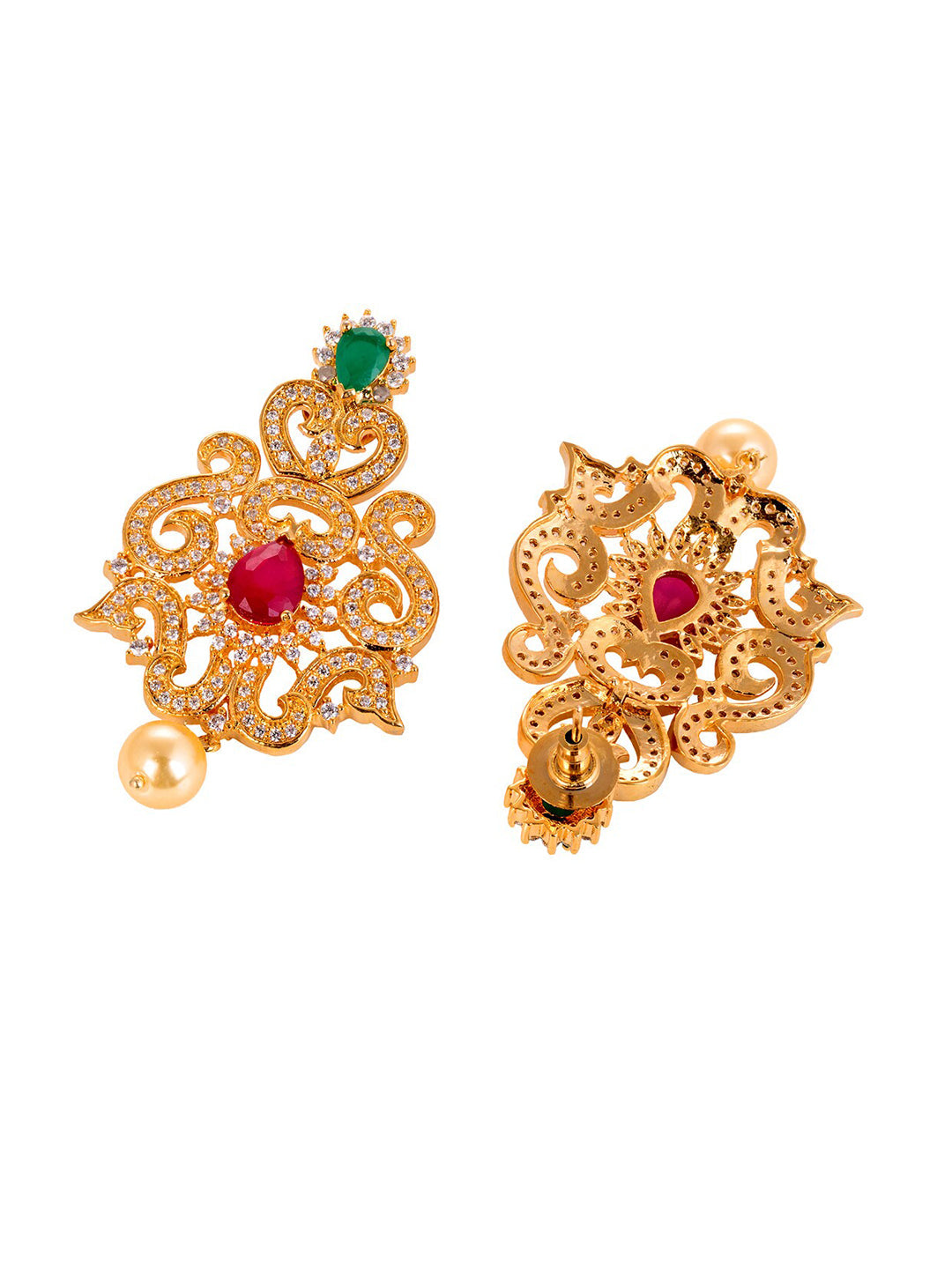Saraf RS Jewellery Gold-Polished Multi-Colored Jewellery Set - Swadesiicart