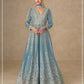 Anaita Blue Chinon Stitched Anarkali Suits With Embroidery & Sequence Work