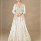 Anaita White Chinon Stitched Anarkali Suits With Embroidery & Sequence Work
