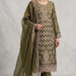 Anaita Mehendi Silk Suit with Embroidery & Sequence Work
