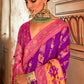 Monjolika Fashion Banarasi Silk Weaving Purple Designer Saree | Swadesiicart