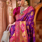 Monjolika Fashion Weaving Banarasi Silk Traditional Saree In Purple | Swadesiicart