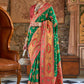 Monjolika Fashion Banarasi Silk Zari Green Contemporary Saree | Swadesiicart