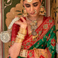 Monjolika Fashion Banarasi Silk Zari Green Contemporary Saree | Swadesiicart