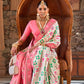 Monjolika Fashion White Banarasi Silk Weaving Traditional Saree | Swadesiicart
