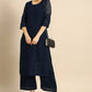 Anouk Women Navy Blue Chikankari Embroidered Kurta with Palazzos | Swadesiicart