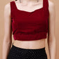 Tikhi Imli Sweetheart Neck Sleeveless Velvet Saree Blouse | Swadesiicart
